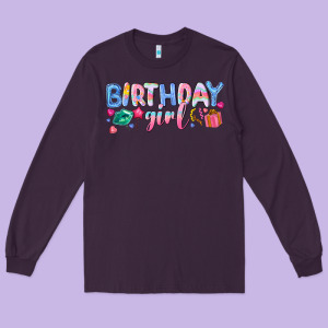 Birthday Girl Long Sleeve Tee Designed By Nancycooperartshop