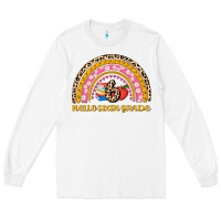 White back to school rainbow hello sixth grade Long Sleeve Tee - AdoDesignShop