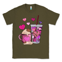 Army Green valentines day heart coffe Classic Tee - AdoDesignShop