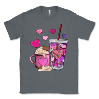 Charcoal Heather valentines day heart coffe Classic Tee - AdoDesignShop