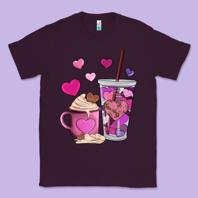 Valentines Day Heart Coffe Classic Tee Designed By Adodesignshop