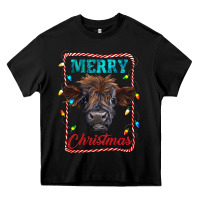 Black Merry Christmas Calf Heavy Core Tee - RanaPortraitStore