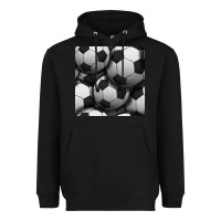 Black soccer seamless pattern Heavyweight Hoodie - BundleAndBundleShop