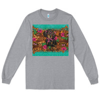 Heather Grey dachshund Long Sleeve Tee - BarkalooDesign