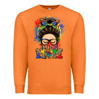 Carrot autism mom messy bun Premium Sweatshirt - LillyAllenDesigns