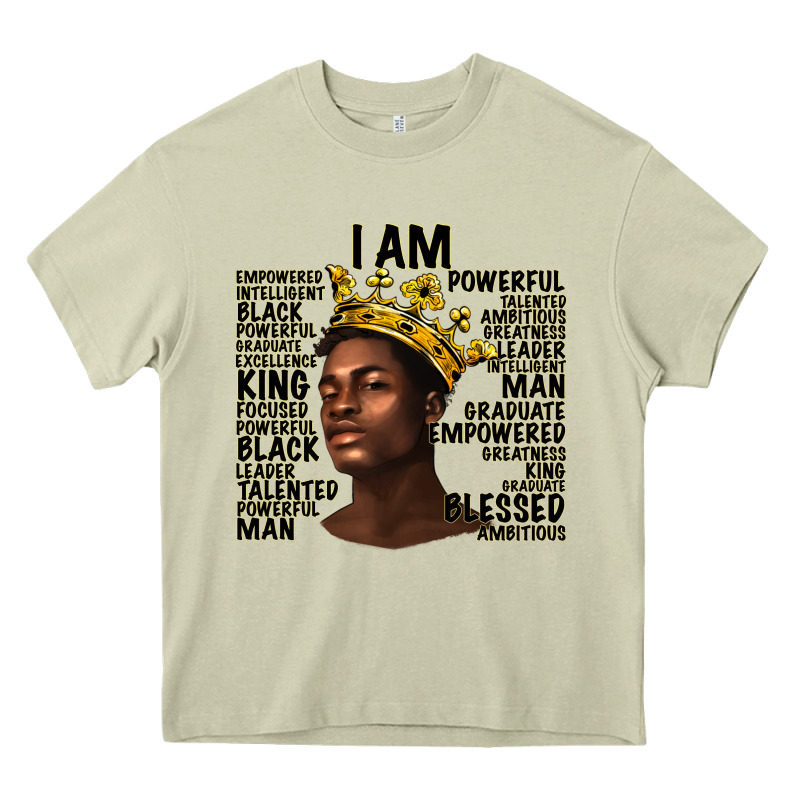 Afro Man Black King I Am Heavy Core Tee by texasbilliewilder | Teevron