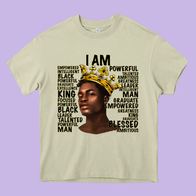 Afro Man Black King I Am Heavy Core Tee Designed By Texasbilliewilder