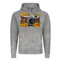 Cloud Rock sunflower bee vintage camera Vintage Hoodie - FaDigitalArtStudio