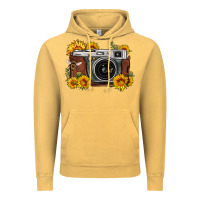 Vintage Mustard sunflower bee vintage camera Vintage Hoodie - FaDigitalArtStudio