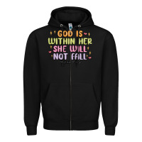 Black god is within her she will not fall Zipper Hoodie - MaliasSmallBusiness