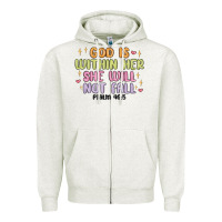 Oatmeal Heather god is within her she will not fall Zipper Hoodie - MaliasSmallBusiness