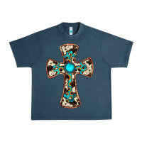Midnight Navy cowhide gemstone  cross Urban Heavy Tee - JahusDesignShop