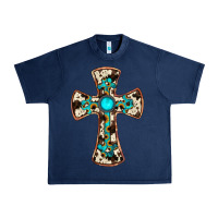 Navy cowhide gemstone  cross Urban Heavy Tee - JahusDesignShop