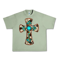 Oil Green cowhide gemstone  cross Urban Heavy Tee - JahusDesignShop