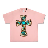 Salmon cowhide gemstone  cross Urban Heavy Tee - JahusDesignShop