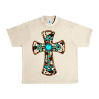 Sandshell cowhide gemstone  cross Urban Heavy Tee - JahusDesignShop