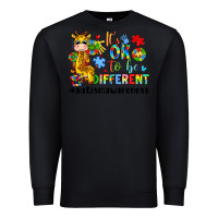 Black it s ok to be different giraffe Premium Sweatshirt - LillyAllenDesigns