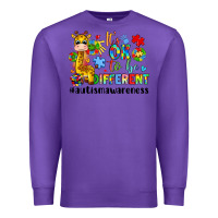 Purple it s ok to be different giraffe Premium Sweatshirt - LillyAllenDesigns