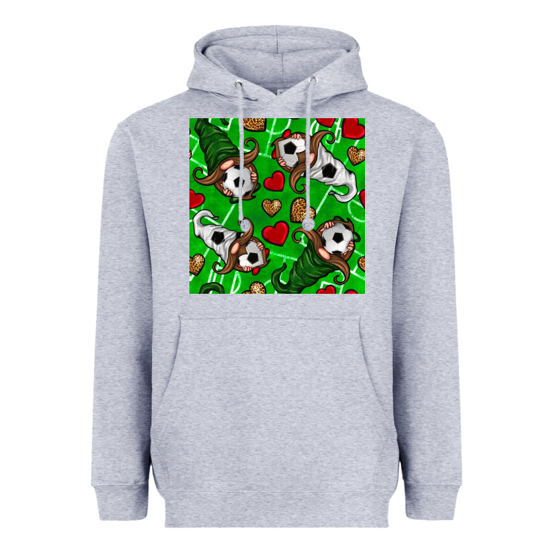 Soccer Gnomes And Hearts Seamless Pattern Heavyweight Hoodie by BundleAndBundleShop | Teevron
