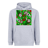 Heather Grey soccer gnomes and hearts seamless pattern Heavyweight Hoodie - BundleAndBundleShop