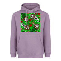 Lavender soccer gnomes and hearts seamless pattern Heavyweight Hoodie - BundleAndBundleShop