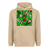 Mushroom soccer gnomes and hearts seamless pattern Heavyweight Hoodie - BundleAndBundleShop