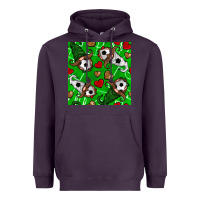 Plum soccer gnomes and hearts seamless pattern Heavyweight Hoodie - BundleAndBundleShop