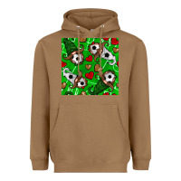Toasted Coconut soccer gnomes and hearts seamless pattern Heavyweight Hoodie - BundleAndBundleShop