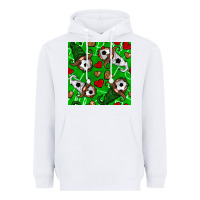 White soccer gnomes and hearts seamless pattern Heavyweight Hoodie - BundleAndBundleShop