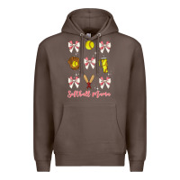 Coffee softball coquette bow Premium Hoodie - JahusDesignShop