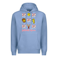Colony Blue softball coquette bow Premium Hoodie - JahusDesignShop