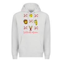 Dove Grey softball coquette bow Premium Hoodie - JahusDesignShop