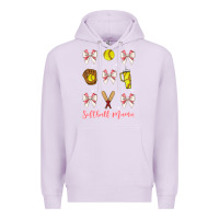 Lilac softball coquette bow Premium Hoodie - JahusDesignShop