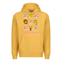Mustard softball coquette bow Premium Hoodie - JahusDesignShop