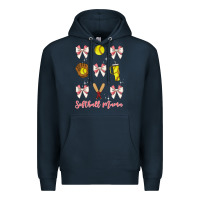 Navy softball coquette bow Premium Hoodie - JahusDesignShop
