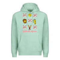 Seafoam softball coquette bow Premium Hoodie - JahusDesignShop
