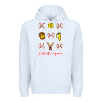 White softball coquette bow Premium Hoodie - JahusDesignShop