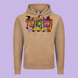 Teacher Halloween Vintage Hoodie Designed By Racoondesign