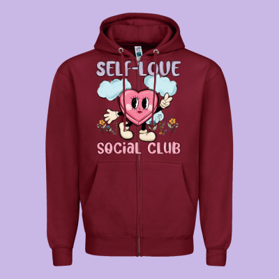 Self Love Social Club Zipper Hoodie Designed By Maliassmallbusiness