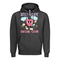 Charcoal Heather self love social club Zipper Hoodie - MaliasSmallBusiness
