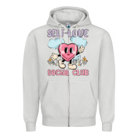 Dove Grey self love social club Zipper Hoodie - MaliasSmallBusiness