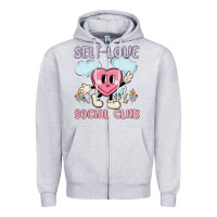 Heather Grey self love social club Zipper Hoodie - MaliasSmallBusiness