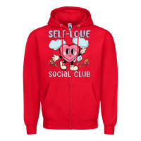 Red self love social club Zipper Hoodie - MaliasSmallBusiness