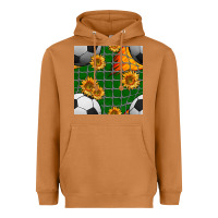 Meerkat soccer balls and sunflowers with goal nets seamless pattern Heavyweight Hoodie - BundleAndBundleShop