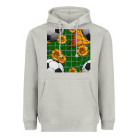 Moon Dust soccer balls and sunflowers with goal nets seamless pattern Heavyweight Hoodie - BundleAndBundleShop