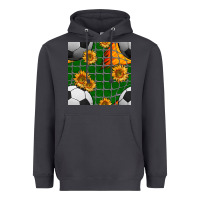 Smoke soccer balls and sunflowers with goal nets seamless pattern Heavyweight Hoodie - BundleAndBundleShop