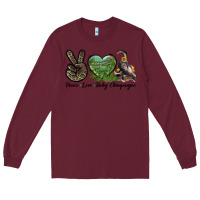 Burgundy Leopard Peace Love Baby Chimpanzee Long Sleeve Tee - LillyAllenDesigns