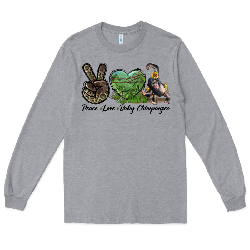 Leopard Peace Love Baby Chimpanzee Long Sleeve Tee by LillyAllenDesigns | Teevron