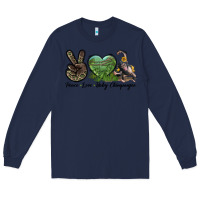 Navy Leopard Peace Love Baby Chimpanzee Long Sleeve Tee - LillyAllenDesigns