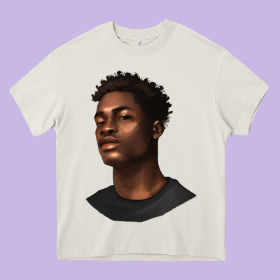 Afro Man Heavy Core Tee Designed By Texasbilliewilder
